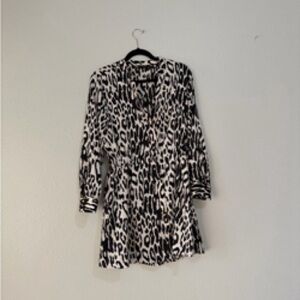 Leopard Print Long Sleeve Dress